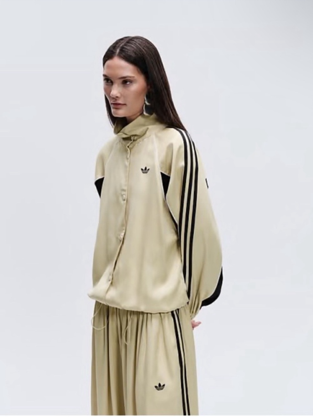 adidas x asos XS buttermilk track jacket with black stripes